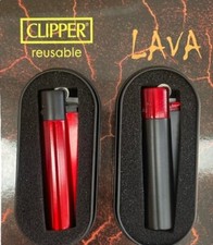 ACCENDINO CLIPPER LARGE LAVA METAL COLLECTION CON CONFEZIONE REGALO MILAN