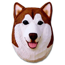 Alaskan Malamute Testa Placca Figurina Rosso/Bianco