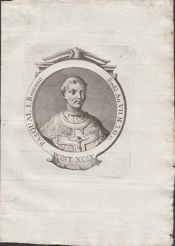 Stampa incisione papa - papa, pasqual