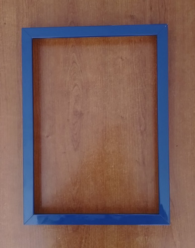 Cornice legno blu lucido - legno, a