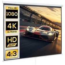 HOMCOM Schermo di Proiezione a Muro per Proiettori LED LCD Telo Proiettore 120"