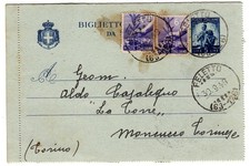 BIGLIETTO LIRE 5  +  INTEGRAZIONE DA FELETTO PER MONCUCCIO TORINESE