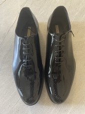 Scarpe Oxford Francesine Fondo Cuoio Pelle Lucida Nero Made in Italy Matrimonio