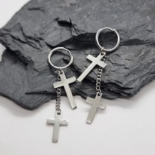 Orecchini a cerchio due croce