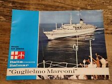 Depliant planimetrie Turbonave Guglielmo Marconi Italmar anni '60