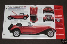 1982-1990 PANTHER KALLISTA (1985) SCHEDA TECNICA AUTO BROCHURE LIBRETTO FOTOGRAFICO