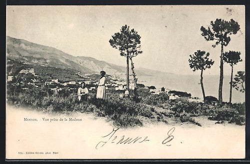 Cpa menton vue prise la - vue, de