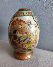 Vaso Cinese Vintage A Uovo In Ceramica ,Satsuma? 