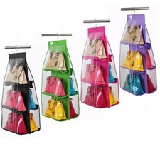 Porta borse da armadio 6 tasche organizer guardaroba accessori da appendere