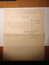 Lettera manoscritta autografa del Maestro Pietro Mascagni del 1921