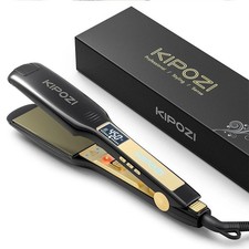 PIASTRA CAPELLI PROFESSIONALE KIPOZI TITANIO LCD PER LISCI O RICCI PERFETTI