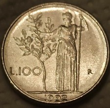 RARISSIMA 100 lire Piccola 1992 - Errore di Conio 9 chiusi  DOPPIO BORDO