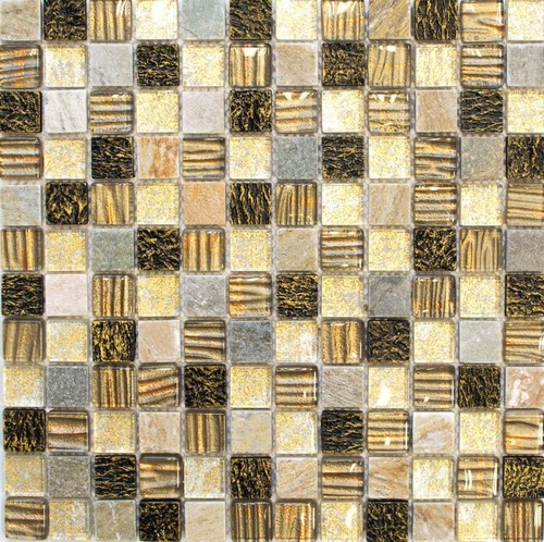 Mosaico vetro oro braun - oro,