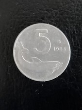Moneta rara 5 Lire del 1954 Repubblica Italiana - DELFINO/TIMONE - G.ROMAGNOLI.