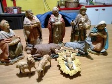 Lotto 10 Statue Presepe Grandi 24 Cm Italy Plastica Vintage