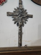 Crocifisso Napoletano In Argento Dell Ottocento Cm 39 X 22