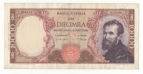 10000 lire michelangelo decr - lire,