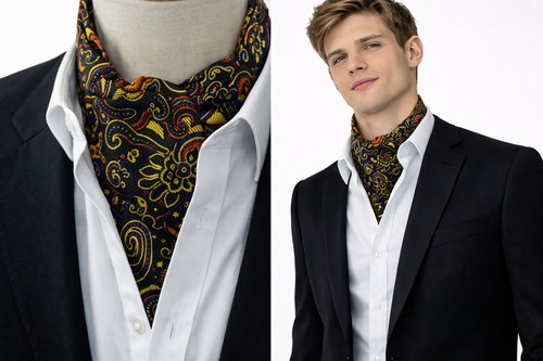 Cravatta ascot twill oro da - cravatta,