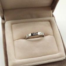 Anello fedina da donna in acciaio con diamantino naturale Bliss misura 19