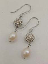 Orecchini vintage argento rosa