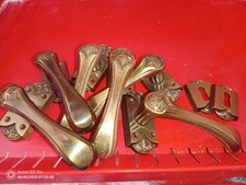  6 Maniglie Porte Vintage Ottone Pesante