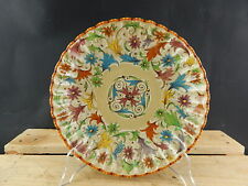 VINTAGE PIATTO DECORATIVO MAIOLICA CERAMICA AMA PESARO ITALIA FATTO DIPINTO MANO