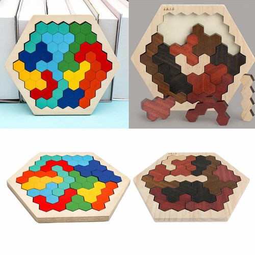 Legno esagonale tangram - legno,