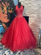 Mori Lee Red Sequin Halter