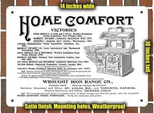 Metal Sign - 1897 Wrought Iron Range Home Comfort Stove- 10x14 inches