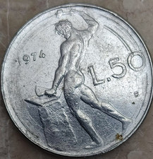 Moneta 50 Lire 1974 rara con