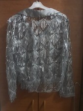 Camicia Donna Manica Lunga con paillettes grigia e trasparente