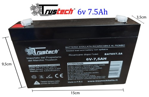 Batteria 5ah piombo - 7.5ah,