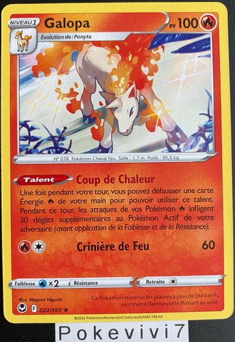 Carte pokemon galopa 022 195 - carte,