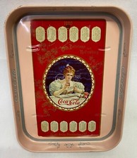 Vassoio in latta Coca Cola Calendario 1900 vintage 28x21x3 cm collezionismo