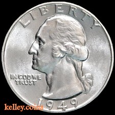 1949-D 25C Washington Silver