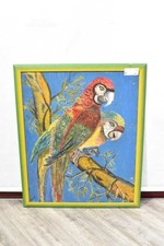 Quadro Dipinto Pappagalli 71x87 Cm