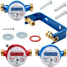 Contatore acqua | Staffa contatore acqua | Guarnizione | Raccordo 1/2" 3/4" 2029