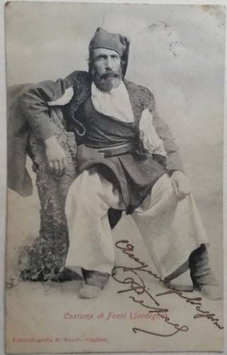 Cartolina fonni costumi sardi - cartolina,
