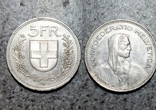 Moneta 5 Franchi FR 1998 E Confoederatio Helvetica P. Bvrkard inct