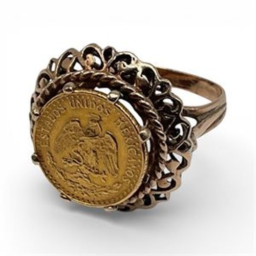 Anello con moneta oro - anello,