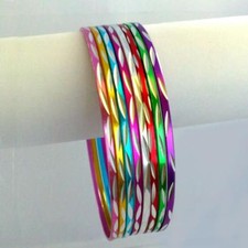 Bracciale Indiano Rigido Ø6 , 5cm Gioiello Bollywood Churiyan Bangle Colorato