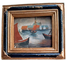 B -  3 MINI QUADRETTI ad OLIO da cm 8,5 x 7, 5 (cornice) RIPRODUZIONI  D'AUTORE