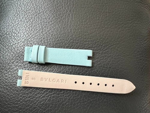 Bulgari leather watch strap - leather,