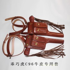 WW2 Mauser Pistola C96 M712 Fondina Pelle di Vacchetta Copertura Pistola Film Prop