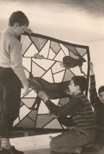 B4 - Foto Photo Fotografia  Anni 60 - Scuola Bambini  Didattico Vetrate