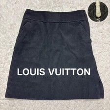 Gonna donna in velluto a coste con logo Louis Vuitton taglia 40 nera rara originale