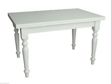 TAVOLO ALLUNGABILE RETTANGOLARE TORNITO ARTE POVERA BIANCO OPACO BAR CUCINA