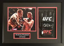 Guanto Dustin Poirier autografato firmato incorniciato UFC JSA COA Justin Gaethje