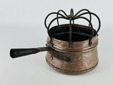 Antico Braciere Lombardo Del XIX Sec. Vaso Scaldino In Ferro E Rame Battuto