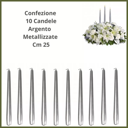 10candele argento centrotavola - 10candele,
